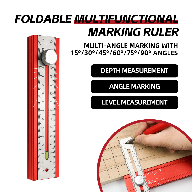 GRT 5074 Multi Functional Aluminum Alloy Foldable Hole Ruler